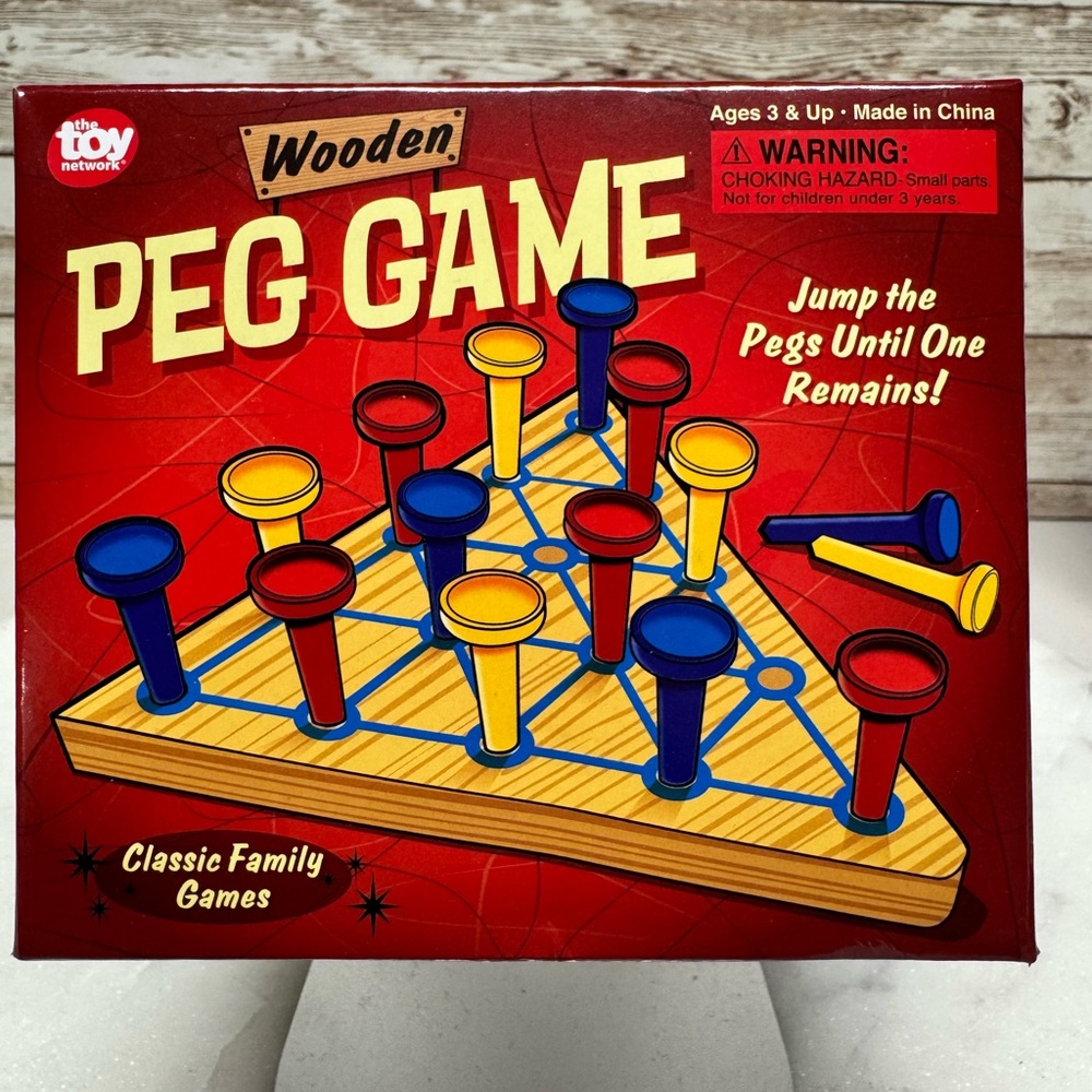 Classics Wooden Peg Game Puzzle Brain Teaser Family Travel Gift The Toy Nerwork